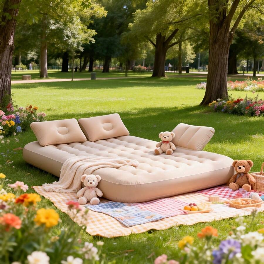 Camping Car Inflatable Sleeping Pad, Enhanced Texture PVC Durable Inflatable Mattress With Repair Kit, Universal SUV Inflatable Bed, Moisture-Proof And Waterproof, Portable Sleeping Pad For Outdoor Camping, Road Trip And Car Napping