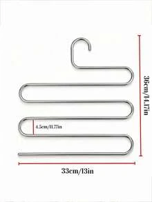 NINFRODITE Rak Celana 5 Tingkat Stainless Steel - Bentuk S, Anti Selip, Hemat Ruang, Organizer Penyimpanan Celana Jeans dan Celana Panjang Berlapis-lapis, Permukaan Mengkilap, Solusi Penyimpanan Lemari, Pengorganisasian Lemari yang Rapi, Aksesori Lemari, Gantungan Bentuk S, Struktur, Gantungan Pakaian - View 8