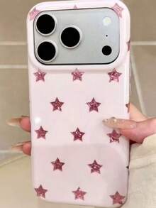 時尚彩色星星箔紋手機殼，適用於 iPhone 17/18 Pro Max、17 Pro、16 Pro Max、16 Pro、16、15 Pro Max、15 Pro、15、14 Pro Max、14 Pro、14、13、12 Pro Max、13、12 Pro、11，可愛純色防摔保護殼 - 彩色 - 查看 2