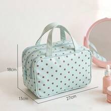 1pc Three-Layer Travel Toiletry Bag Large Capacity Cosmetics Handbag Waterproof Makeup Pouch Cute Zipper Make Up Bags Multi-Compartment Beauty Pouch - Multicolor - View 12