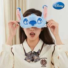 Monogram 1pc Disney Officially Licensed Stitch Angel Eye Mask, Couple Style Cute Cartoon Soft Comfortable Plush Material Rest Sleep Elastic Portable Design Light-Blocking Anti-Stain Creative Room Decor Christmas Birthday Surprise Gift - A - View 4