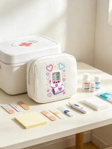 Fun Pattern Ins Style Mini Medical Bag, Sanitary Pads, Bandages, Medicine Storage & Makeup Organizer, Lightweight And Portable For Commute, Travel And Dormitory, Designed For Women Who Value Neatness And Aesthetics, Perfect For Back To School And Birthday Gift, Thoughtful Gift For Yourself Or Friends, Adds Fun And Order To Daily Outings - Multicolor - View 10