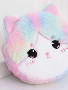 1 buah Tas Selempang Plush Motif Wajah Kucing untuk Anak Perempuan, Bahan Plush Lembut, Tali Bahu yang Dapat Diatur, Tas Bahu Mini Anak-anak Kawaii yang Lucu, Cocok untuk Sehari-hari, Pesta, Liburan, dan Hadiah. - MultiWarna - View 6