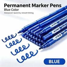 DOWMOO 10Pcs Permanent Marker Pens, Quick Drying Oil Based Markers, Waterproof Thick Tip Markers For Box, Cardboard, Wood, Plastic, Industrial Logistics Marking, Office & Warehouse Use - Rectangle - View 7