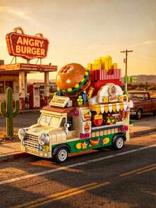 638PCS Building Blocks Hamburger Food Truck, Movable, Rich Interior Scenes - Multicolor - View 4