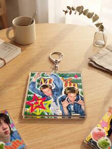 1pc/5pcs K-Pop Boy Group CO-RTIS Photo Frame Aesthetic Anime Acrylic Keychains, New Korean Boy Group CO-RTIS Member Sticker Style Art Series Backpack And Car Key Accessories, K-Pop Boy Group Popular Aesthetic And Fan-Made Idol Support Merchandise Gift For Enthusiasts - Multicolor - View 7
