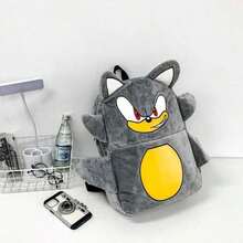 Hasbro Cute 3D Sonic Plush Backpack, Anime Hedgehog Shaped Stuffed Backpack, Soft Fluffy Zipper School Bag, Suitable For Students Daily Commute And Travel Gift - Multi-color - View 6