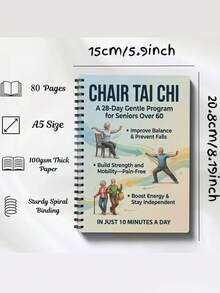 2/1pc "Elderly Tai Chi Chair Guide: Suitable For 60+ Years Old" - 28-Day Gentle Daily Training Plan, Spiral-Bound Seated Exercise Manual, Suitable For Balance Training, Fall Prevention, Strength And Flexibility Improvement, Low-Impact Chair Fitness Method - Multicolor - View 18