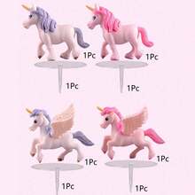 33pcs/8pcs Unicorn Cake Topper Set, Rainbow And Pink Ball Cake Toppers, Acrylic Cake Decorations, Suitable For Birthday, Baby Shower Party Supplies - Multicolor - View 9