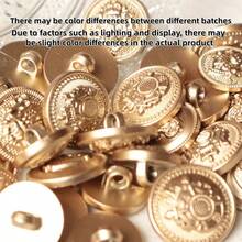 10/20pcs Gold Vintage Decorative Pattern Plastic Buttons, Hand-Sewn Buttons For Coats, Wool Trench Coats, Suit Jackets, Sweaters, Knitted Wear, DIY Buttons - Gold - View 3