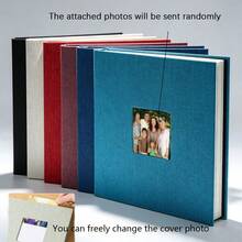 1pc Self-Adhesive Photo Album 3x5 4x6 5x7 8x10 Scrapbook 40 Blank Pages Linen Cover DIY Photo Album With Metal Pen - Linen Photo Album With Window - View 2