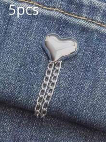 1/3/5pcs Multi-Functional Plastic & Metal Clothing And Trouser Leg Clips, Star-Shaped, Heart-Shaped, And Bow-Knot Faux Pearl Design, Non-Slip Pant Length Adjuster, Prevents Trouser Legs From Dragging On The Ground, Suitable For Jeans, - Multicolor - View 26