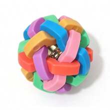 1pc Random Color Small Dog Bell Ball Sound Toy, Pet Training, Teething, Dental Cleaning, Durable And Bite-Resistant Pet Toy - Multicolor - View 8