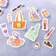 1 Roll Die-Cut Washi Tape, Many Small Items Collection Series Energetic Life Stickers, Warm Crayon Style Hand-Drawn Illustration Sticker Material, Full Roll Length 300cm/118.11in, Multiple Sizes And Specifications Stickers, Suitable For Planner, Scrapbook, Photo Album, Notebook Collage Decoration, Essential Student Stationery For Back To School Season - 1 Roll - View 10
