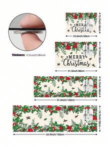1/2pcs Christmas Kitchen Decor Rug, Christmas Floral & Santa Claus Pattern Winter Kitchen Rug And Mat, Non-Slip Washable Absorbent Kitchen Accessories Decor Mat, Christmas Holiday Gift! - Multicolor - View 6