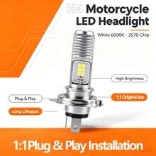 Heyword Bóng đèn pha LED Hayward H4 H6 BA20D T19 P15D cho xe máy, chiếu sáng xa/gần, 3570W, ánh sáng trắng 6000K, phù hợp cho xe tay ga, xe máy, xe đạp. - 1 cái - Xem 3