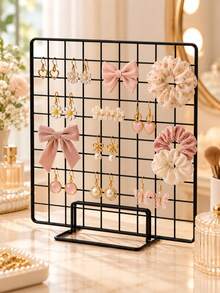 Black Metal Grid Photo Display Board, Minimalist Wire Grid Wall Decor Panel, Modern Picture Collage Board For Bedroom Living Room Office Aesthetic Decoration - Multicolor - View 3