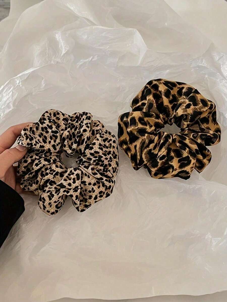 1pc Leopard Print Hair Scrunchies,Hair Accessories