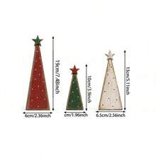 1/3/6pcs Rustic Wooden Christmas Tree Desktop Decor, Vintage Style Christmas Tree Ornament, Suitable For Fireplace Mantel, Tabletop, Shelf And Holiday Party Decoration, Also An Ideal Christmas Gift For Family And Friends - Christmas Ornament - View 14