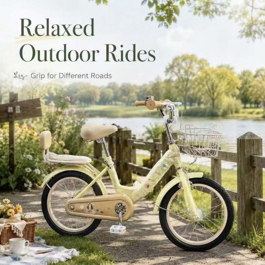 NEW 16-Inch Bike With Front Basket And Wheels Side, Recreational Bike, Random Colour - Multicolor - View 1