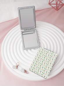 1PC British Country Style Portable Vanity Mirror, Foldable Lightweight Ultra-Thin Convenient Hand Mirror, Durable PU Leather, Suitable For Multiple Scenarios And All People, Foldable Rectangular Mirror, Pocket Mirror, Fresh Floral Rose Pattern Design, Exquisite Delicate Structure, Durable Reliable Shockproof, Easy To Carry, Handheld Makeup Mirror, 180° Flip Cover, Multi-Functional Mini Mirror, Compact Mirror, Mirrors, Daily, Holiday, Birthday, Valentine's Day - Multicolor - View 2