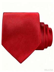 1 Buah Dasi Pria Warna Merah Polos 8cm Dasi Formal Bisnis Pria Dasi Pernikahan - merah terang - View 2