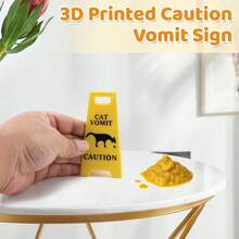 5pcs Cat Vomit Warning Signs, Double-Sided Printing, Funny Cat Warning Sign Decor, Mini Desktop Warning Signs, Perfect Gag Gift For Cat Lovers And Humor Enthusiasts - Sign - View 4
