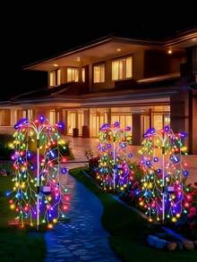 Solar Powered Firework Fairy Lights Warm White LED Lights Christmas Decorations Copper Wire Light Easy To Install Solar-Powered Auto On/Off Perfect For Shop Patio Paths & Lawns Garden Christmas Party Holiday - Ground-mounted Firecracker Lamp - View 13