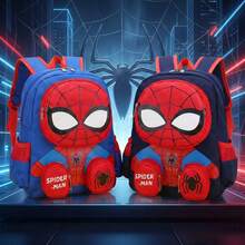 1pc Back To School Holiday Travel Disney Marvel Spider-Man Cartoon Large Capacity Backpack, Personalized Anime Style Lightweight Ergonomic Daily Commute School Bag - Multicolor - View 1