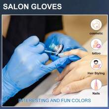 100pcs/Pack Multipurpose Nitrile Gloves - Waterproof, Anti-Static, Durable, Suitable For Dishwashing And Household Cleaning, Convenient Home Tool 4/50/100/500pcs - Blue - View 5