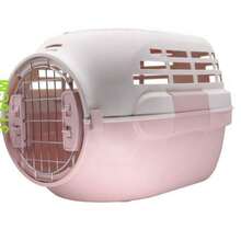 Cat And Small Pet Carrier Box With Carry Handle And Double Doors, For Car Journeys, Outings And Camping, Two Colours - Pink - View 11