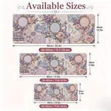 1pc Victorian Ribbon Collage Mouse Pad, Romantic Floral Desk Mat, Polyester Fiber Surface, Non-Slip Rubber Base, Elegant Makeup Mat For Women, 4 Sizes Available - View 5