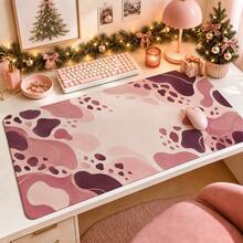 1pc Abstract Pink Purple Blot Large Desk Mat, Non Slip Extended Gaming Mouse Pad For Office Home Decor - View 9