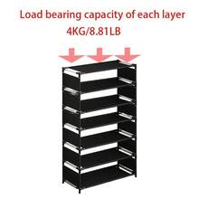 4-7 Tier Dust-Proof Black Shoe Rack, Multi-Functional Storage Organizer, Space-Saving Shoe Rack Suitable For Entryway, Dorm, Living Room, Bathroom, Kitchen - Multicolor - View 10
