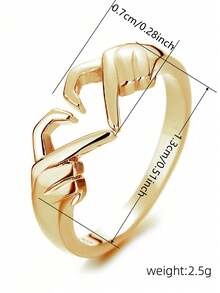 1pc Casual Ring Women Wedding Anniversary Accessory Gift - Yellow Gold - View 5