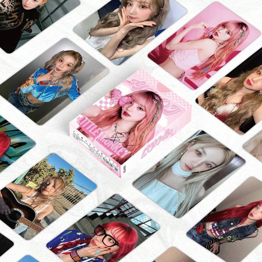 asmodee 55 بطاقة صور هولوغرافية ل- Song Yuqi، مجموعة صندوق ألبوم بضائع نجمية فردية، بطاقات فيلم هولوغرافي على شكل قلب مع لمعان - النمط عشوائي - مشاهدة 1
