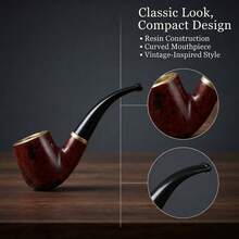 Men's Mini Resin Pipe, Portable Practice Pipe, Vintage Style Smoking Accessory, Compact Home Pipe, Birthday Gift For Friends, Halloween Gift, Christmas Gift, Holiday Gift For Men - A - View 7