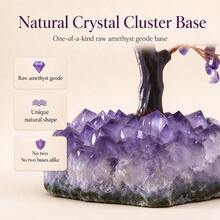 1PC Natural Amethyst Quartz Crystal Cluster Lucky Tree Specimen, Reiki Healing Divination Gemstone Ornament, Metaphysical Crystal Tree Statue For Hom - Purple Cluster Tree - View 7
