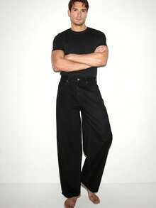 Men's NESHIE Men's Balloon Fit Black Jeans - Black - View 3