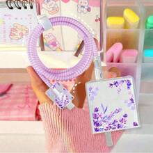 Bow/Heart/Lavender Style Data Cable Protector Sleeve Compatible With Xiaomi Charger 67W-90W Anti-Drop Protective Case To Prevent Breakage - Clear - View 2
