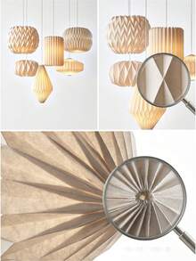 Modern Minimalist Creative Foldable Pendant Light Shade, Round Pendant Light Shade, Suitable For Living Room, Bedroom And Dining Room Ceiling Decoration, Foldable Pendant Light Shade, Home Decor - A - View 6