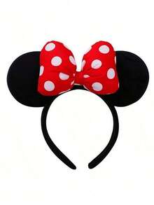Panini Disney Minnie Mouse Flocked Ear Headband, Gold Stud Decor With Shiny Metallic Gold Bow, Halloween And Theme Park Cosplay Hair Accessory - One Size Fits All - View 9