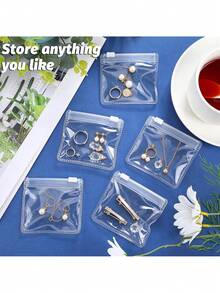 20/10/5pcs Small Item Storage Bags, 5/10/20pcs Reusable Small Jewelry Storage Bags, Zipper Jewelry Bag Set, Bait Bag Jewelry Storage Bag Self-Sealing Storage Device And Travel Accessories - Multicolor - View 3