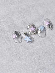 1 Metal Nail Art Charm Sticker Self-Adhesive Simple And Exquisite Small Accessory Nail Art Sticker Hot Stamping Rainbow Star Small Nose Gag Sticker - Multicolor - View 4
