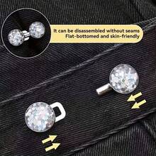 4pcs Metal Reusable Adjustable Waist Belts, Detachable Jeans Button Waist Clips, Instant Seamless Decorative Accessories, Perfect For Loose Women's Jeans, Dresses, Skirts And Other Daily Wear - Multicolor - View 5