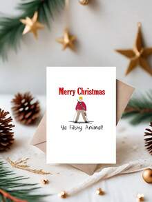 1pc Christmas Greeting Card For Best Friend, Brother – Pop Culture Character Cartoon Art, Festive Holiday Humor, Thickened, With Envelope - A - View 12