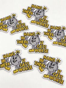 1 st/2 st/3 st/4 st/6 st/7 st/8 st retro broderad patch med bomb, "Hang In There It Gets Worse" - Multifärgad - Visa 8