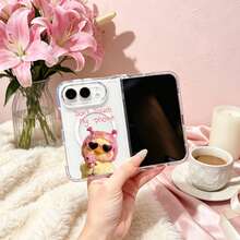 Clear Magnetic Phone Case For Foldable Phone, Funny Chick Print , Four-Corner Drop Protection, Anti-Scratch And Anti-Slip, Magnetic Phone Case Compatible With Wireless Charging, Clear Folding Phone Cover Compatible With IPhone Duo Foldable, MagSafe Wireless Charging Compatible, Full Coverage Clear Shockproof Protective Cover - Multicolor - View 3