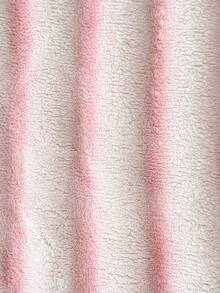 1pc Striped Print Faux Rabbit Fur Blanket, Soft Comfortable Warm Blanket For Home Decor, Suitable For Bed, Sofa, Office, Room Decoration, Dorm, Machine Washable - Pinkish White - View 5