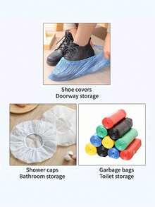 2/1sets Plastic Bag Storage Rack, Suitable For Kitchen, Behind Door Storage, Kitchen Organization, Kitchen Essentials, Kitchen Accessories, Bathroom Accessories, Home Kitchen Tools, Kitchen Decor - Black - View 6